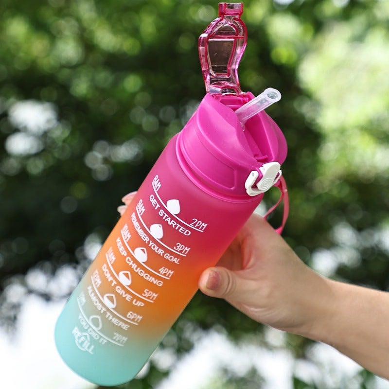 Gradient Three-Color Kettle Cross-Mirror E-Commerce Gradient Outdoor Frosted 750Ml Sports Water Cup Large Capacity - Image 2