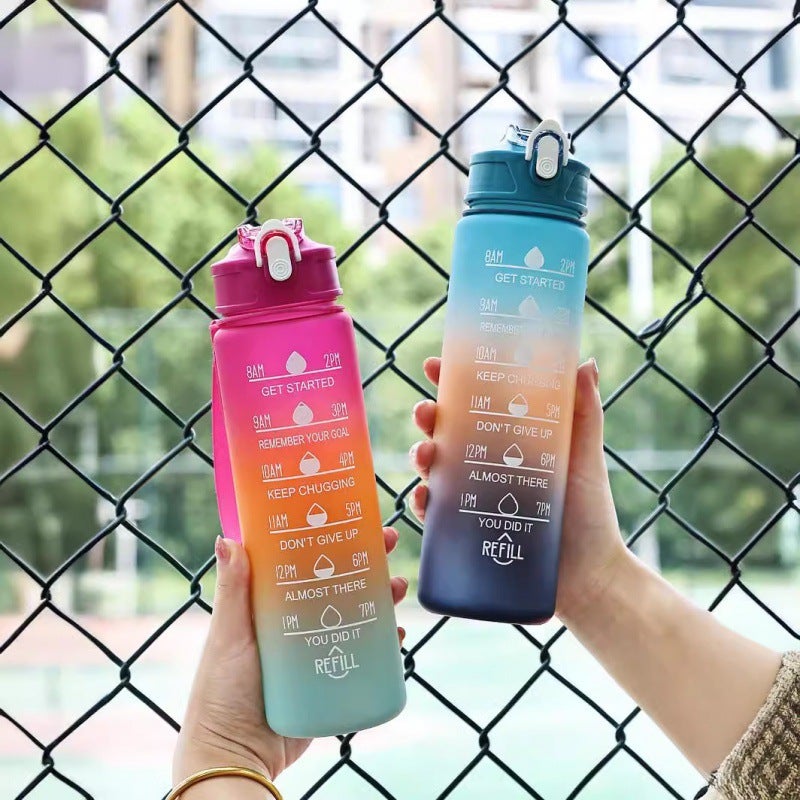 Gradient Three-Color Kettle Cross-Mirror E-Commerce Gradient Outdoor Frosted 750Ml Sports Water Cup Large Capacity - Image 4