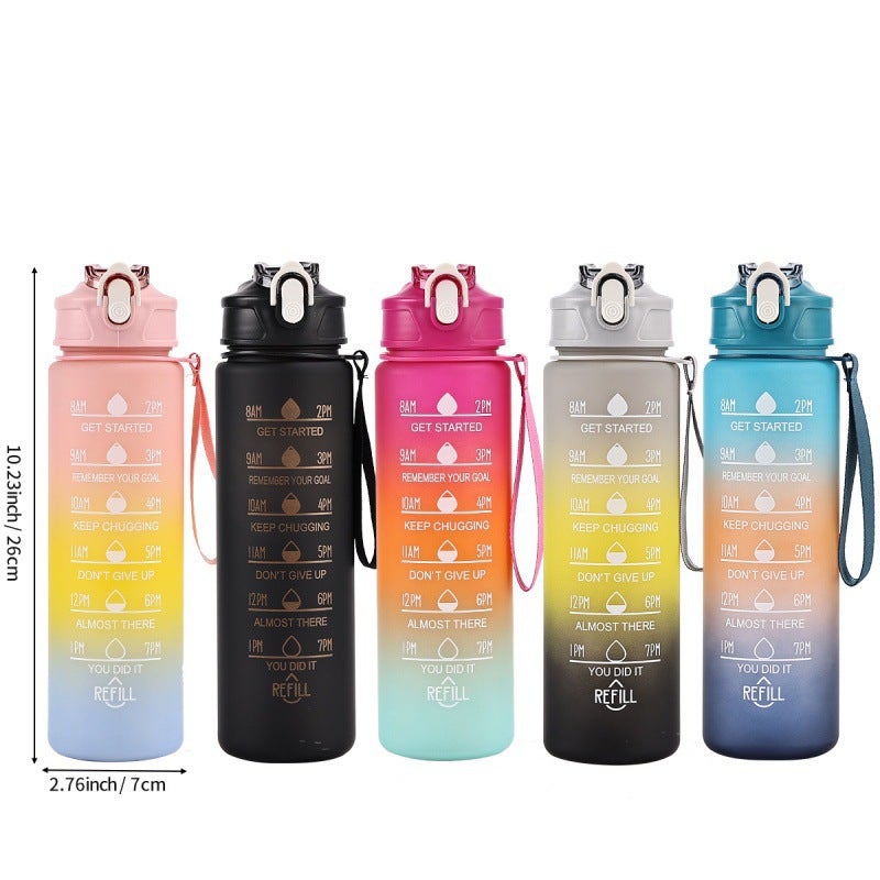 Gradient Three-Color Kettle Cross-Mirror E-Commerce Gradient Outdoor Frosted 750Ml Sports Water Cup Large Capacity - Image 3