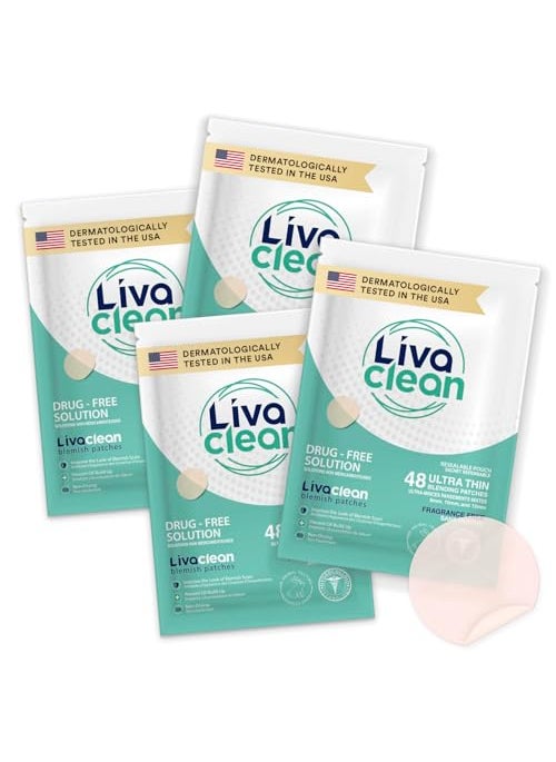 LivaClean - LivaClean 192 CT 4 PK Hydrocolloid Pimple Patches  Pimple Patches for Face Acne Patch for Face Blemish Zit Dressing Hydrocolloid Zit Patch Acne Dots - Image 1