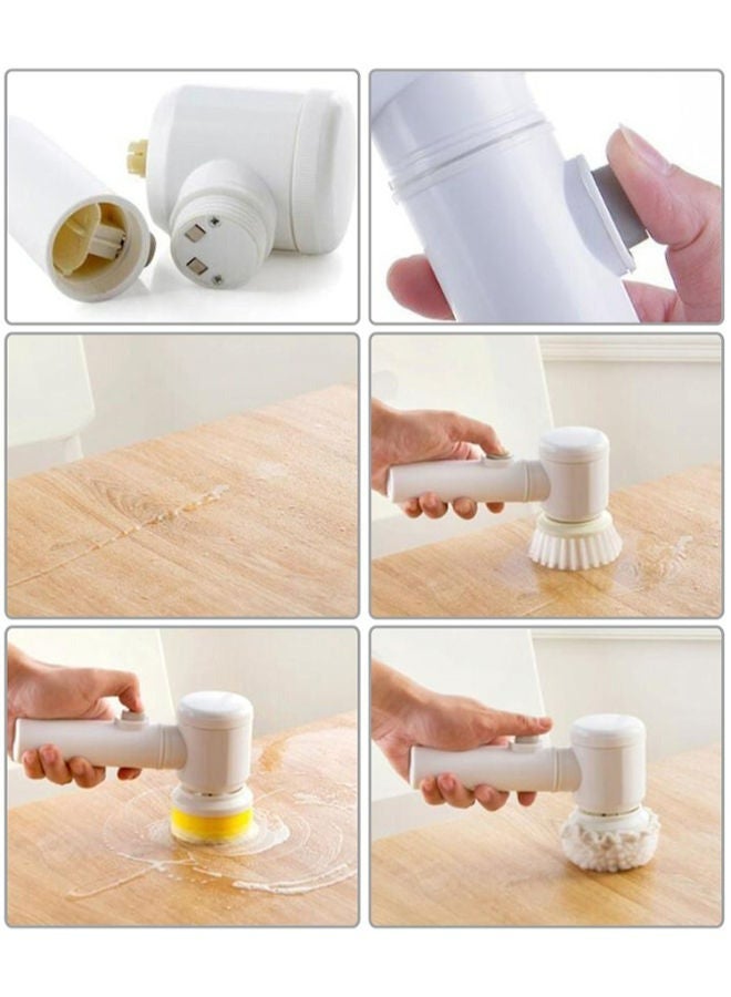 RollsTimi  5 in 1 Electric Magic Cleaning Brush White/Yellow 26cm - Image 2