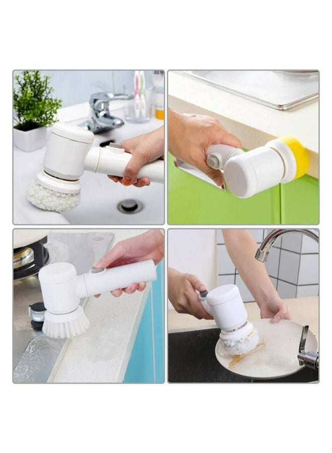 RollsTimi  5 in 1 Electric Magic Cleaning Brush White/Yellow 26cm - Image 3