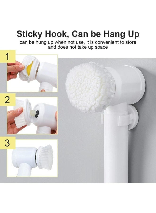 RollsTimi  5 in 1 Electric Magic Cleaning Brush White/Yellow 26cm - Image 4