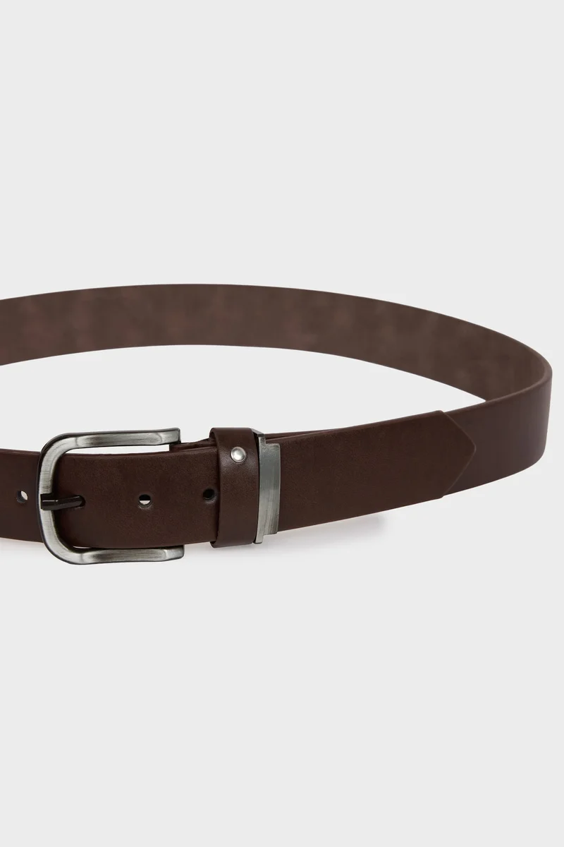 ديفاكتو Man Rectangle Clasp Faux Leather