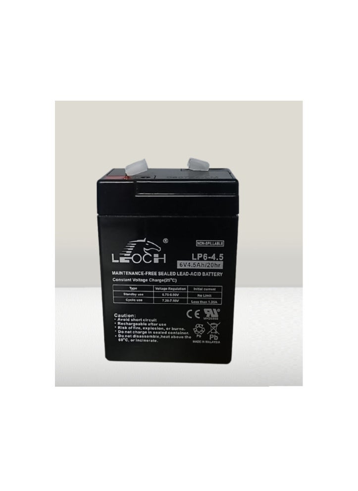 LEOCH LEOCH BATTERY 6 VOLT- 4.5 AH  - Image 2