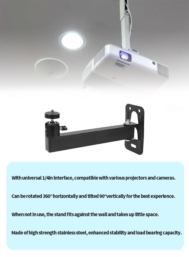Projector Wall Mount, 360 Degree Rotation Adjustable Projector Wall Mount Stand for JMGO, Stainless Steel Projector Mount for Wall, Space Saving Projector Hanger  - Image 3