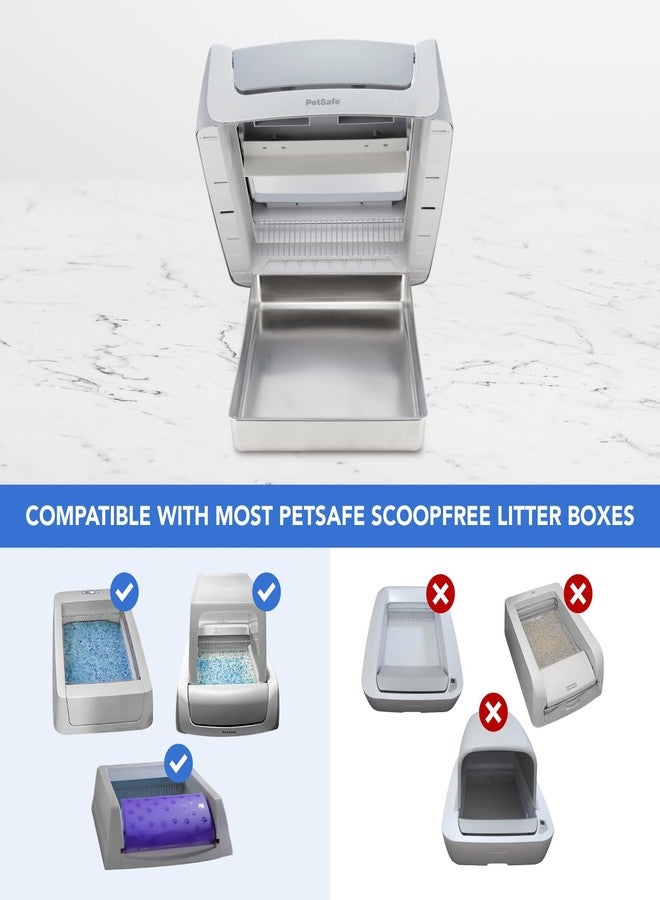 COSPARX Reusable Cat Litter Tray Compatible with Petsafe-ScoopFree Litter Box, Upgraded Clip-on Designed Waste Extender, Stainless Steel Litter Tray Never Stains, Absorb Odors & Easier to Clean - Image 2