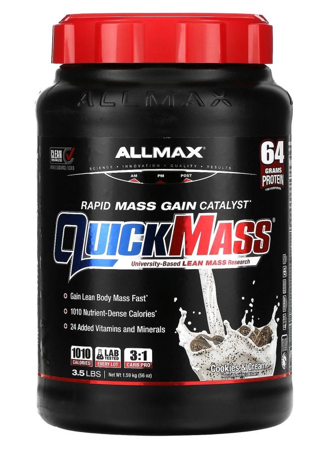 QuickMass® Rapid Mass Gain Catalyst Cookies & Cream 3.5 lbs (1.59 kg) - pzsku/Z163114AE015F03E54DABZ/45/_/1728489542/a00e6116-c37f-4e7c-94b5-99da70f29d32