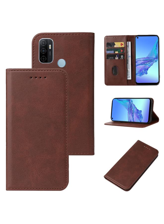 The Bros Case For OPPO A32 Magnetic Closure Leather Phone Case