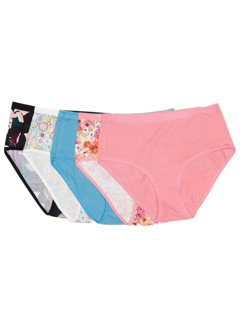 DICE - Pack of 5 Cotton Classic Brief Panties for Women - Image 1