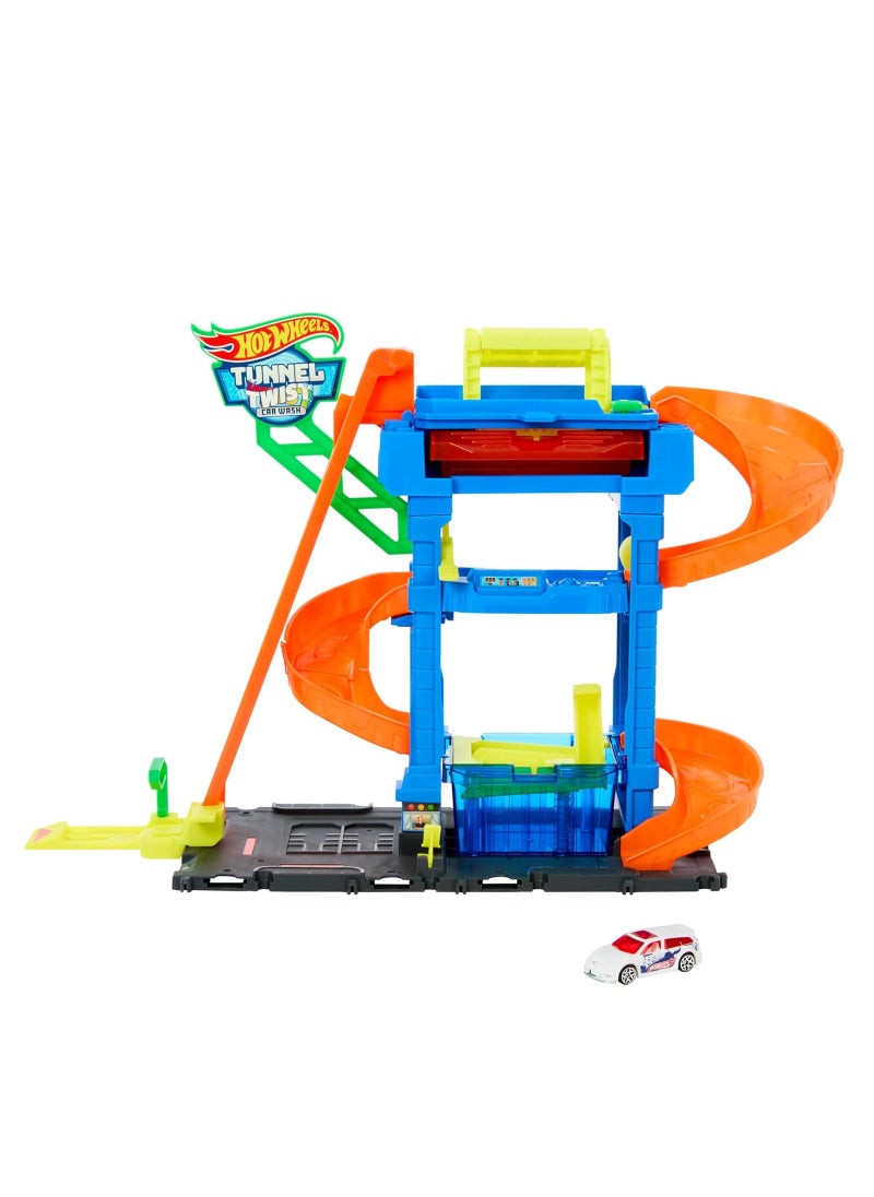 Hot Wheels - Tunnel Twist Car Wash & Color Shifters Vehicle in 1:64 Scale - Image 1