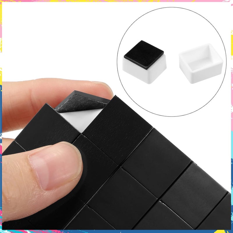 Queekay كويكاي 150 قطعة من الأواني نصف الفارغة للألوان المائية مع 150 قطعة من شرائط المغناطيس حاويات طلاء بلاستيكية بيضاء للفنانين تناسب الألوان الزيتية أو الأكريليك للسفر والرسم - Image 4