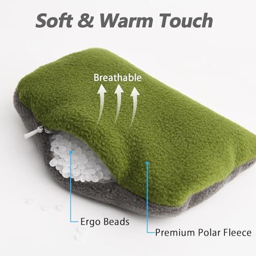 CandoCraft Large Mouse Wrist Rest Bean Bag, Ergonomic Mouse Support Pad Filled Ergo Beads for Computer, Laptop, PC Gaming (Green) - Image 3