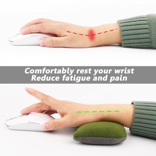 CandoCraft Large Mouse Wrist Rest Bean Bag, Ergonomic Mouse Support Pad Filled Ergo Beads for Computer, Laptop, PC Gaming (Green) - Image 4