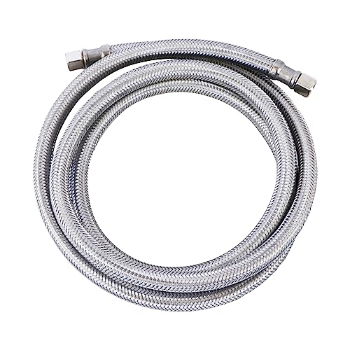 Endurance Pro 5 Foot Universal Ice Maker Flexible Braided Stainless Steel Water Supply Hose Connector Connection, 1/4 x 1/4 Inch Compression Fittings (1, 5 Foot) - Image 1
