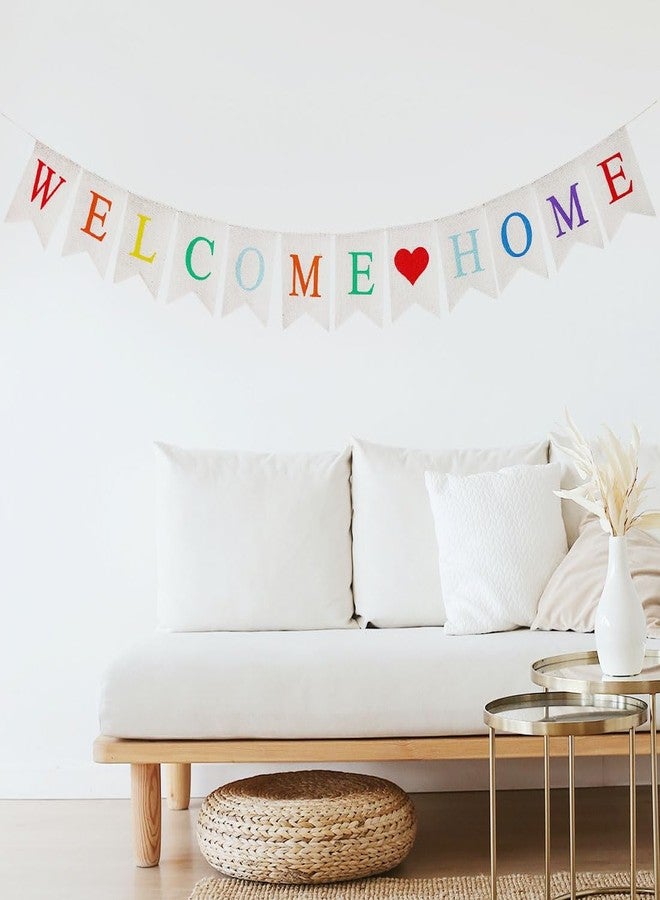 CROWNOS Burlap Welcome Home Decoration - Colorful Welcome Home Sign for Military Army Homecoming Party Decor - Image 3