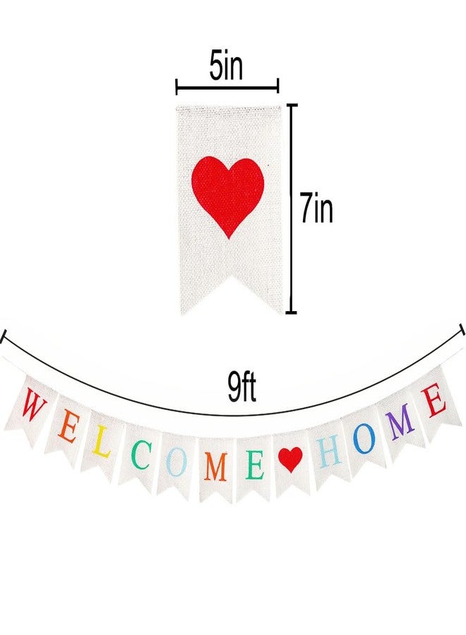 CROWNOS Burlap Welcome Home Decoration - Colorful Welcome Home Sign for Military Army Homecoming Party Decor - Image 4