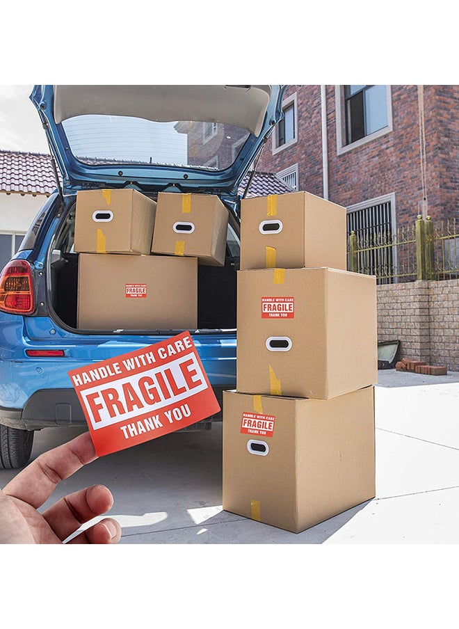 Wownect - Fragile Sticker HANDLE WITH CARE - FRAGILE - THANK YOU 2x3inch1000 Stickers - Image 1
