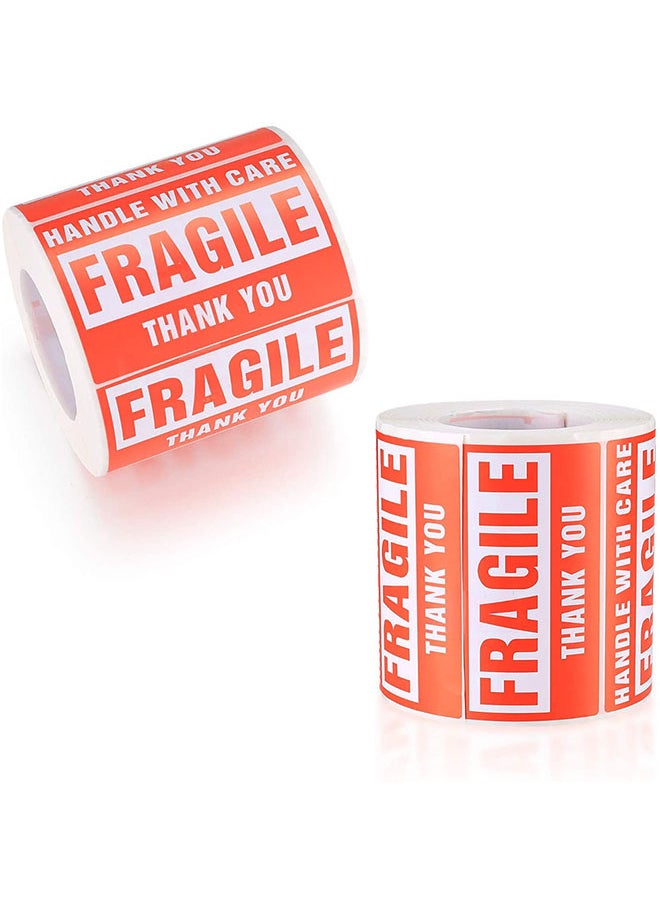 Wownect - Fragile Sticker HANDLE WITH CARE - FRAGILE - THANK YOU 2x3inch1000 Stickers - Image 1