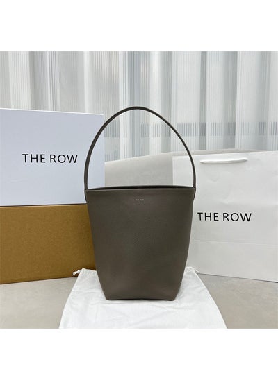 Generic - The Row genuine leather bucket bag large capacity commuter tote bag womens lychee pattern Fashion shoulder bagElephant gray medium Elephant gray medium - Image 1