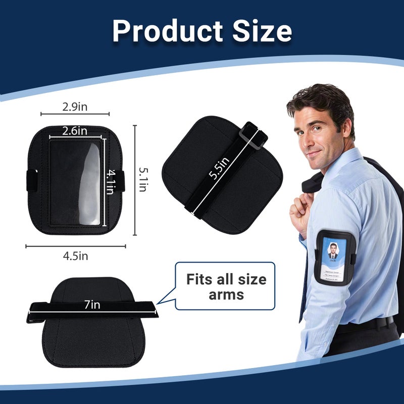Yuoyar 3 Pcs Leather ID Arm Badge Holder - Adjustable Badge Holder Armband for Women Men - Wrist ID Badge Holder - Image 2