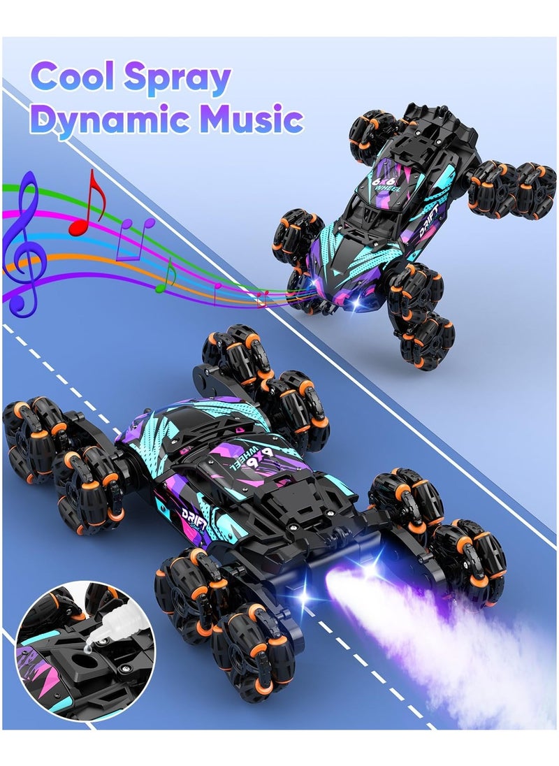 Taizz Ventures Gesture Sensing Stunt RC Car, 8WD Remote Control Climbing Drift Car Toy for Kids Ages 6-12, Transforming Off-Road Vehicle with Lights & Music, Perfect Birthday Boys & Girls, Blue  - Image 2