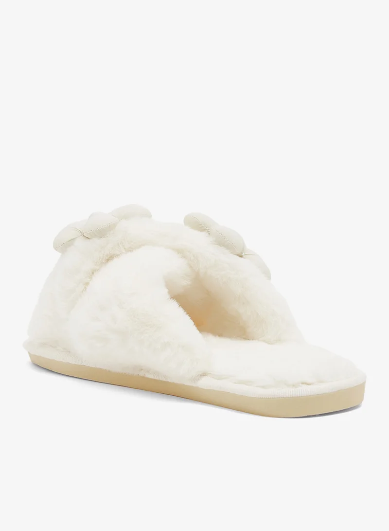 Ginger Pearl Fur Bedroom Slippers