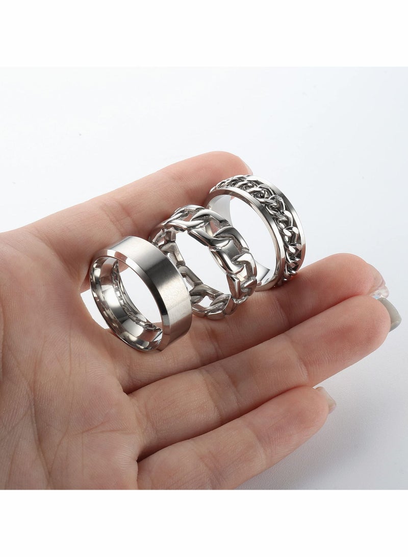 سيوسي مجموعة من الفولاذ المقاوم للصدأ مشبك معدني خواتم للرجال والنساء على نطاق واسع ماتي رسم كلاسيكي بسيط خواتم الزفاف 7 8mm حجم 10 - Image 4