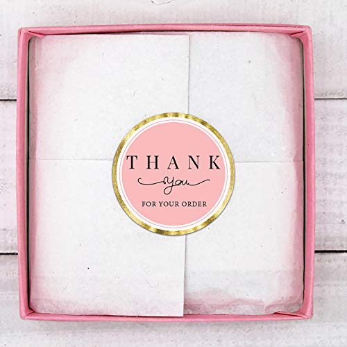 Mr.Mug 500 Chic Pink Thank You Stickers - 1.4 Inch Roll for Small Business - Image 3