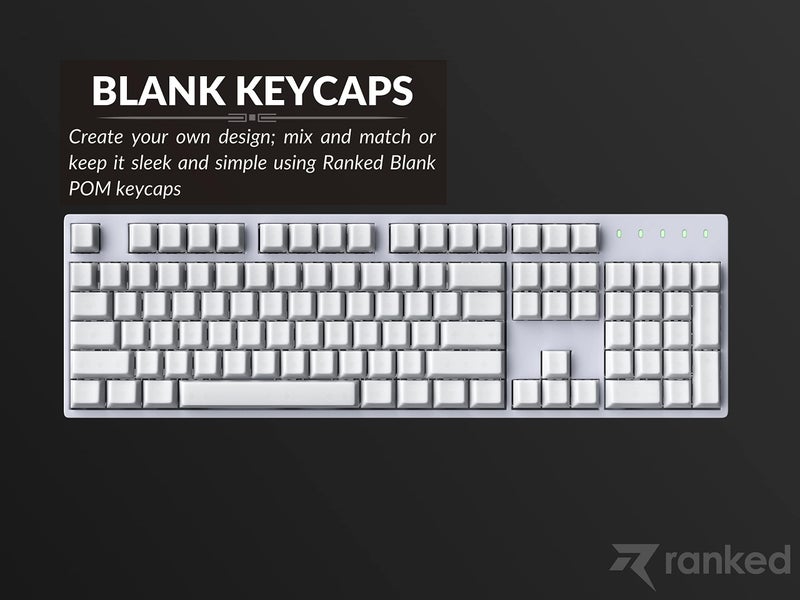Ranked POM Jelly Premium Translucent Keycap Set | 1.45 mm Thick POM | Cherry Profile for Custom Mechanical Keyboard (White, 169 Keys) - Image 5