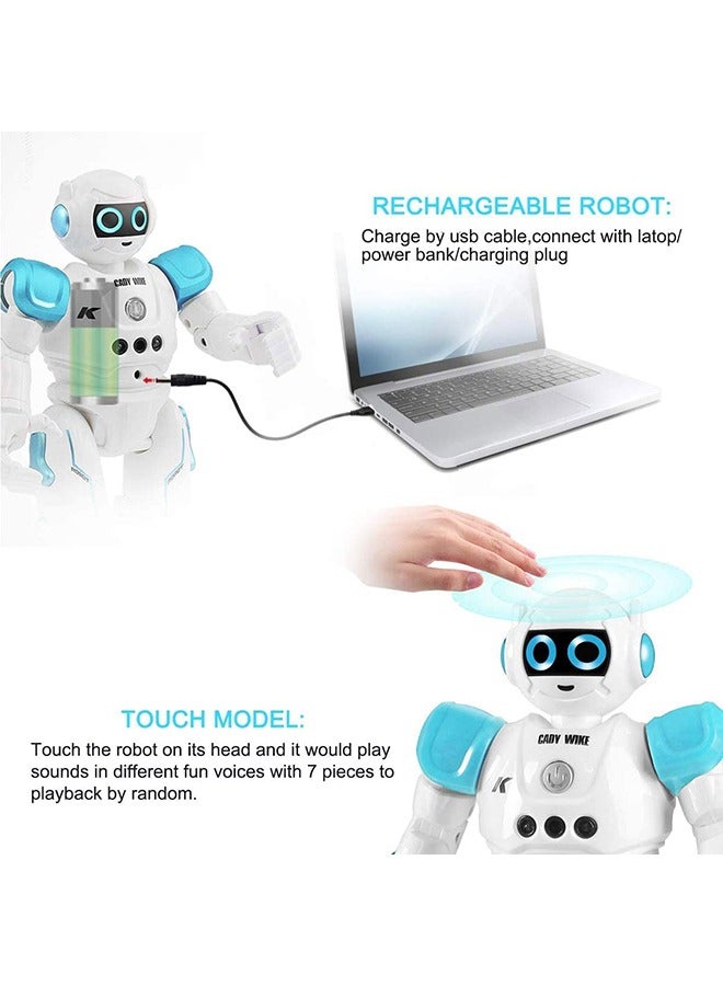 Remote Control Robot Toy, Rechargeable Gesture Control Robot Toy for Kids, Smart Intelligent Robot Educational Toy with Learning Music Programmable Walking Dancing Singing (Blue) - Image 2