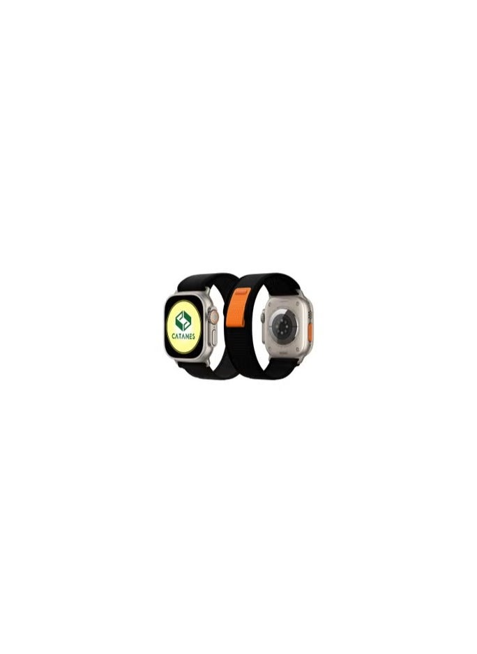 CATANES - Apple Watch adhesive Trail Band 49mm 45mm 44mm 42mm Sport Strap for iWatch Series Ultra/8/7/SE/6/5/4/3/2/6 Black - Image 1