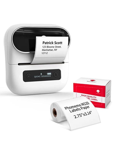 Phomemo M220 Portable Thermal Label Makers Bluetooth Printer For Barcode Labeling Organizing Small Business Compatible With iOS And Android