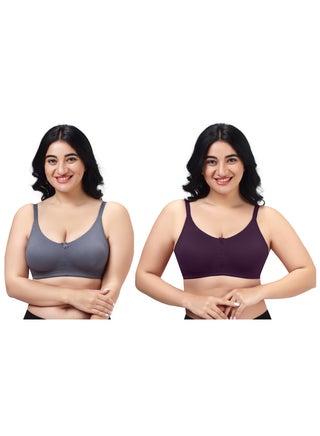 Pack of 2 Women Bra T-Shirt Cotton Non-Padded Anti-Sag Seamless Full Coverage Wire-free Plus Size - pzsku/Z1631D98BB6B5626B04ABZ/45/1752750607/231146b6-068f-4720-bc2b-7a1a43286f91