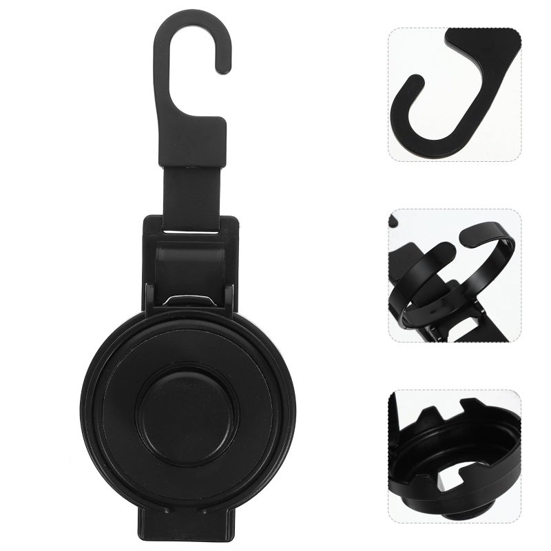 Black Car Back Seat Cup Holder with Multi Function Storage Hook and Phone Hanger for SUV Truck Interior Organization - Image 5