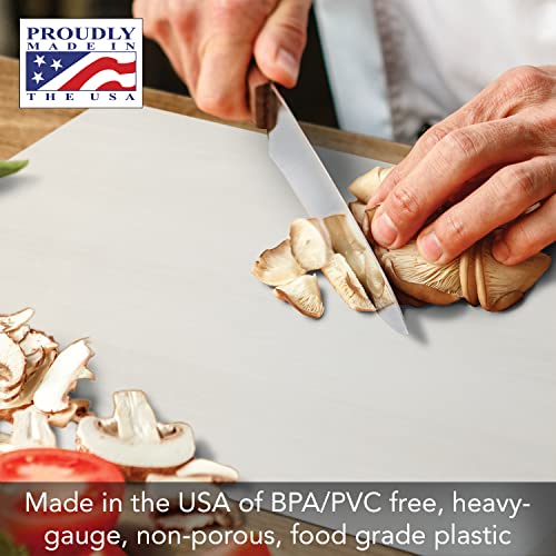 Counterart Cut N' Funnel Food Service Grade Heavy Gauge Flexible Plastic Cutting Board Mat 1 Pack18" x 12" Made in the USA BPA Free Dishwasher Safe - Image 5