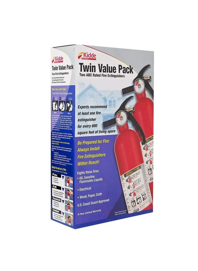 Kidde Kidde 2 Pack Multipurpose Fire Extinguishers, Red 