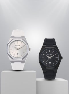 package of two men's watch straps with a modern and elegant design - 100% water resistant
