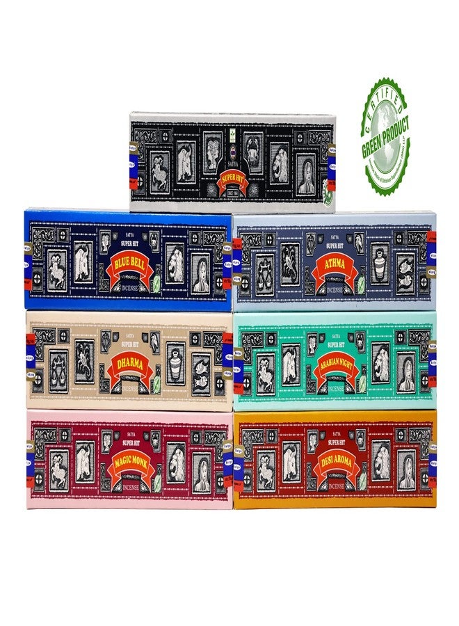 EARTH Satya Super Hit Incense Sticks Set of 7- Super Hit, Arabian Night, Athma, Blue Bell, Desi Aroma, Dharma, Magic Monk 15 GMS (Green Certified) Perfect for Gift. Hand Rolled Incense Sticks - Image 2