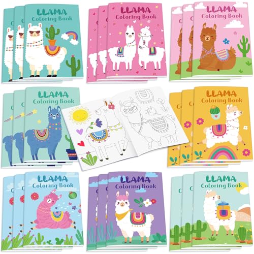 Funrous 24 Set Llama Coloring Books Llama Party Favors Bulk DIY Color Your Own Alpaca Crafts Paper Birthday Decorations for Home Activities Mexican Fiesta Alpaca Peruvian Party Supplies - Image 1