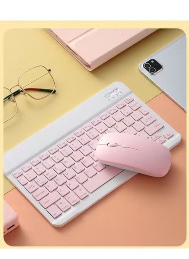 ماوس لاسلكي ضئيل قابل لإعادة الشحن بلوتوث صامت ، ماوس لاسلكي ثنائي الوضع ، USB محمول وماوس كمبيوتر بلوتوث لاسلكي 2.4G ، متوافق مع هاتف الكمبيوتر المحمول iPad (وردي) - Image 4