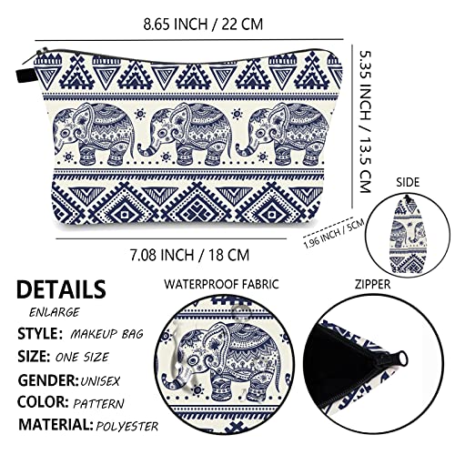 FITINI Makeup Bag Elephant Travel Small Portable Cosmetic Organizer Pouch for Women Girls Zipper Waterproof Clutch Toiletry Storage - Image 2