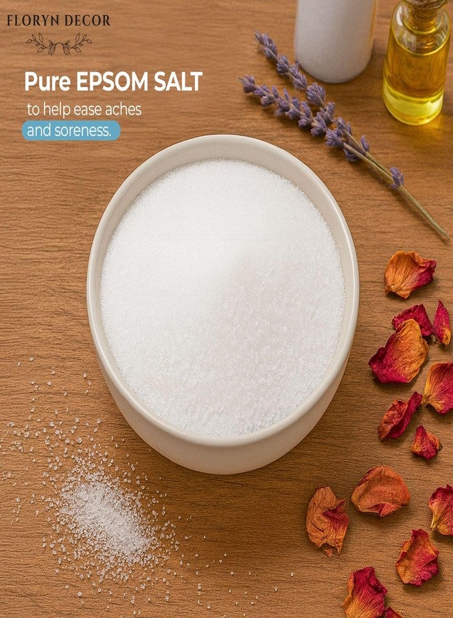 Floryn Decor Bath Salt for Body | Foot Spa, Calming, Relaxing,Muscle Pain Relief, Aromatherapy with 100% Pure & Natural Sea Salt | Epsom salt for bath | 1kg, Unscented - Image 4