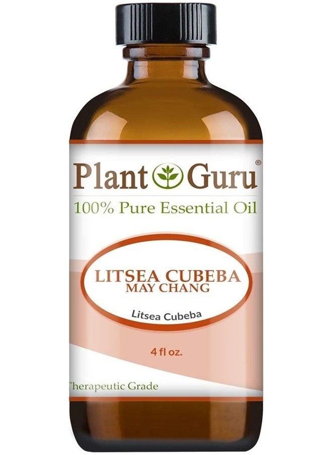 Plant Guru Litsea Cubeba (May Chang) Essential Oil 4 oz. 100% Pure Undiluted Therapeutic Grade. 