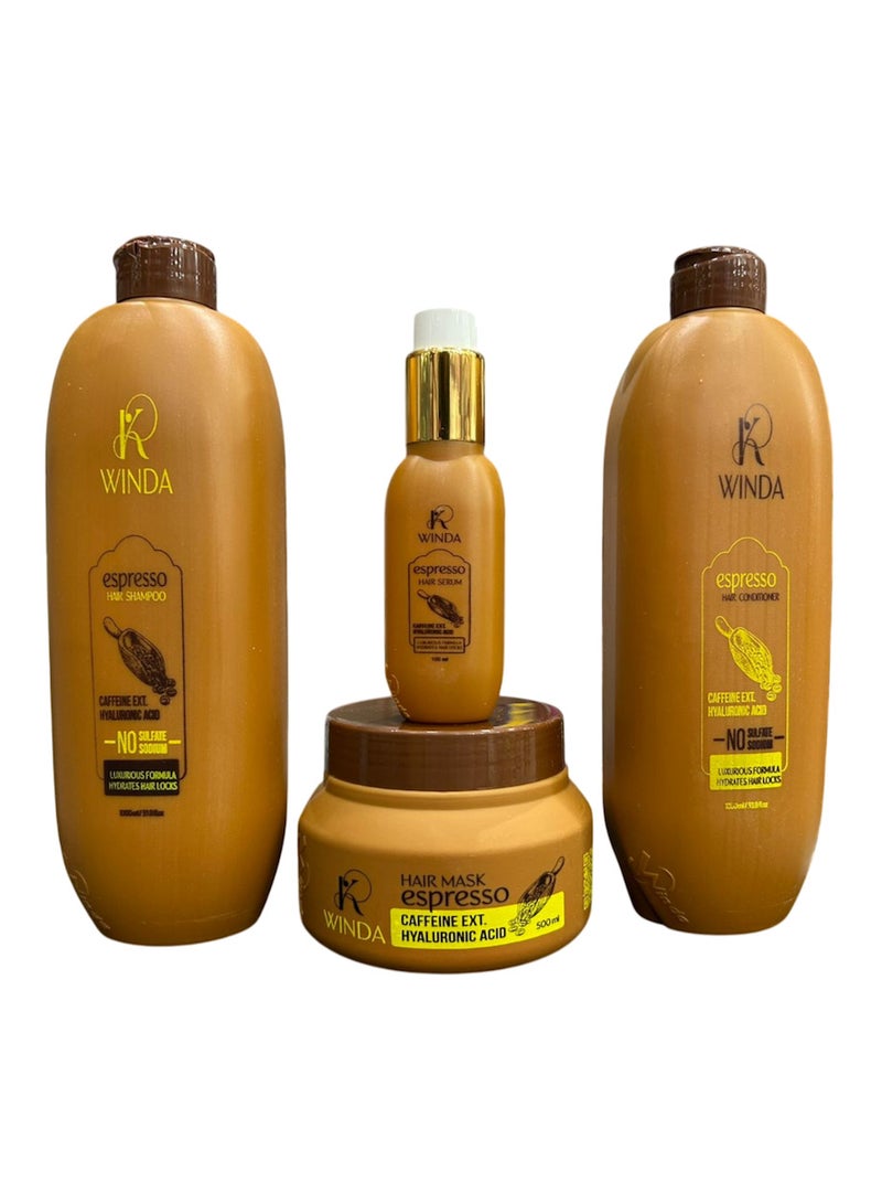 K Winda espresso hair treatment set of four 1 liter size