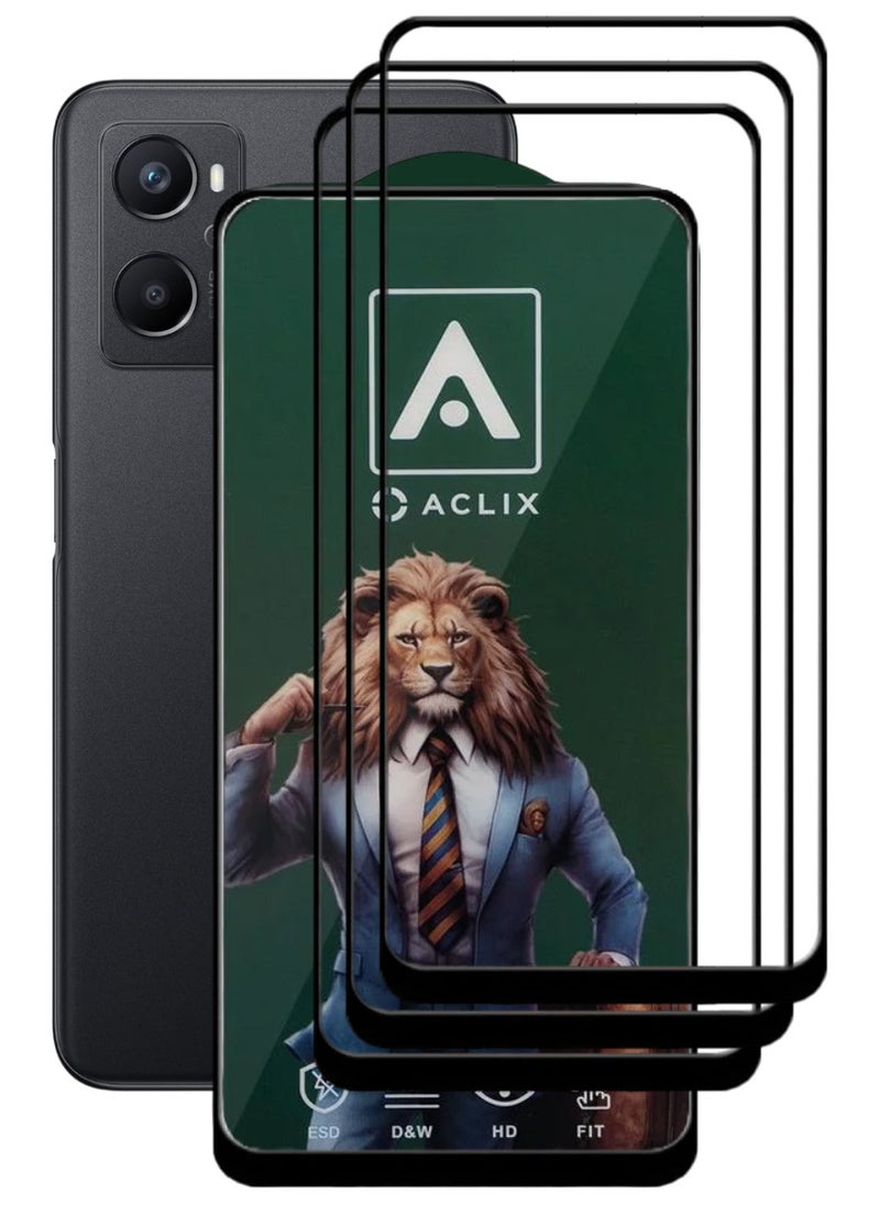 ACLIX 3 Pieces Antistatic ESD Dustproof Premium Quality High Definition Tempered Glass Screen Protector Designed For Oppo A96 - Image 1