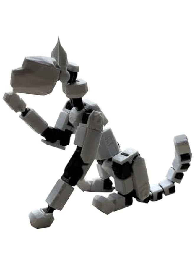 Generic 1PC（Assembly Completed） Robot Dog Action Figure, 2024 New 3D Printed Dog Model, Multi-Joint Movable Robot Dog, PVC Model Full Body Mobile Robot Dog Desktop Decoration Ornament, White - Image 2