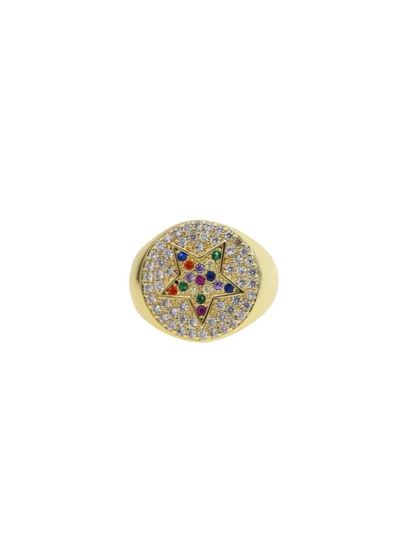 Ring adjustable w/star w/stones