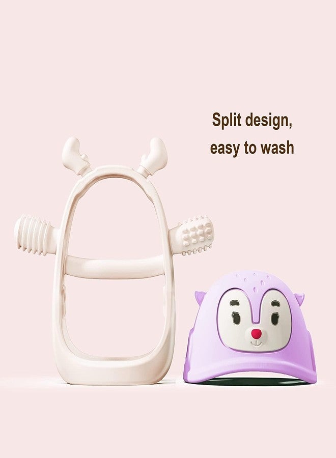 Onomie Baby Teething Toys for Babies 0-6 Months-Baby Teether,Anti-Drop Silicone Mitten Teething Toy for Soothing Sore Gums,Teething Pacifier,Baby Toys 6 to 12 Months-Ideal Travel Essentials for (Purple, Reindeer) - Image 3