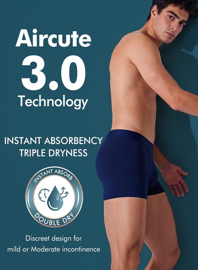 AIRCUTE ملابس داخلية للرجال من إيركوت للتحكم في سلس البول، سعة 62 مل، قابلة للغسل وإعادة الاستخدام، عبوة من 5 قطع (مقاس متوسط، 5 ألوان) - Image 3